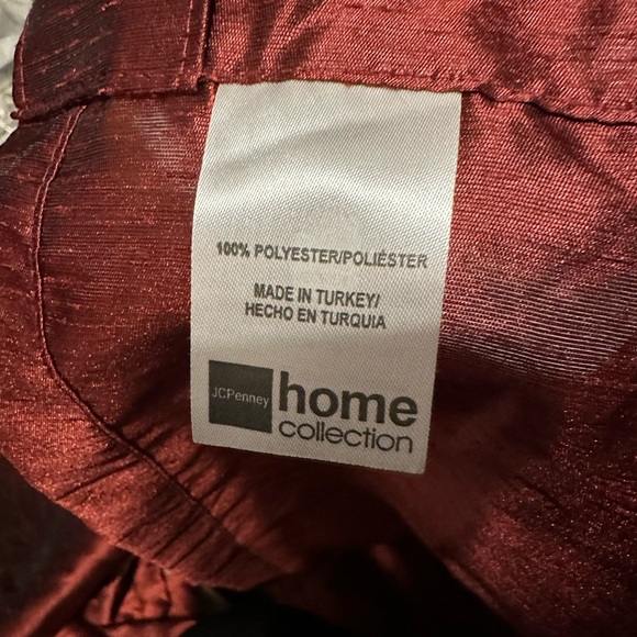 Gorgeous Burgundy Shiny Red 100% Polyester See-through Curtains 2 Panels - Picture 5 of 6